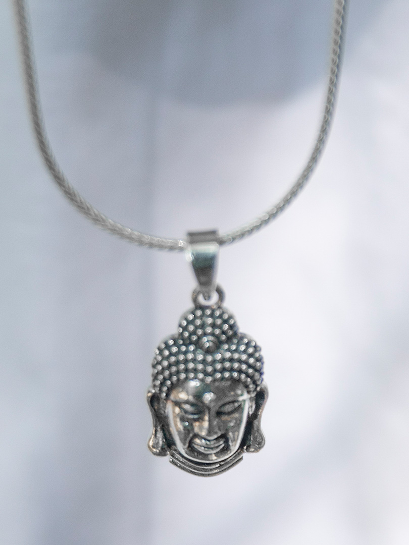 Shop 925 Sterling Silver Delicate Buddha Pendant with Chain Online at Gehna